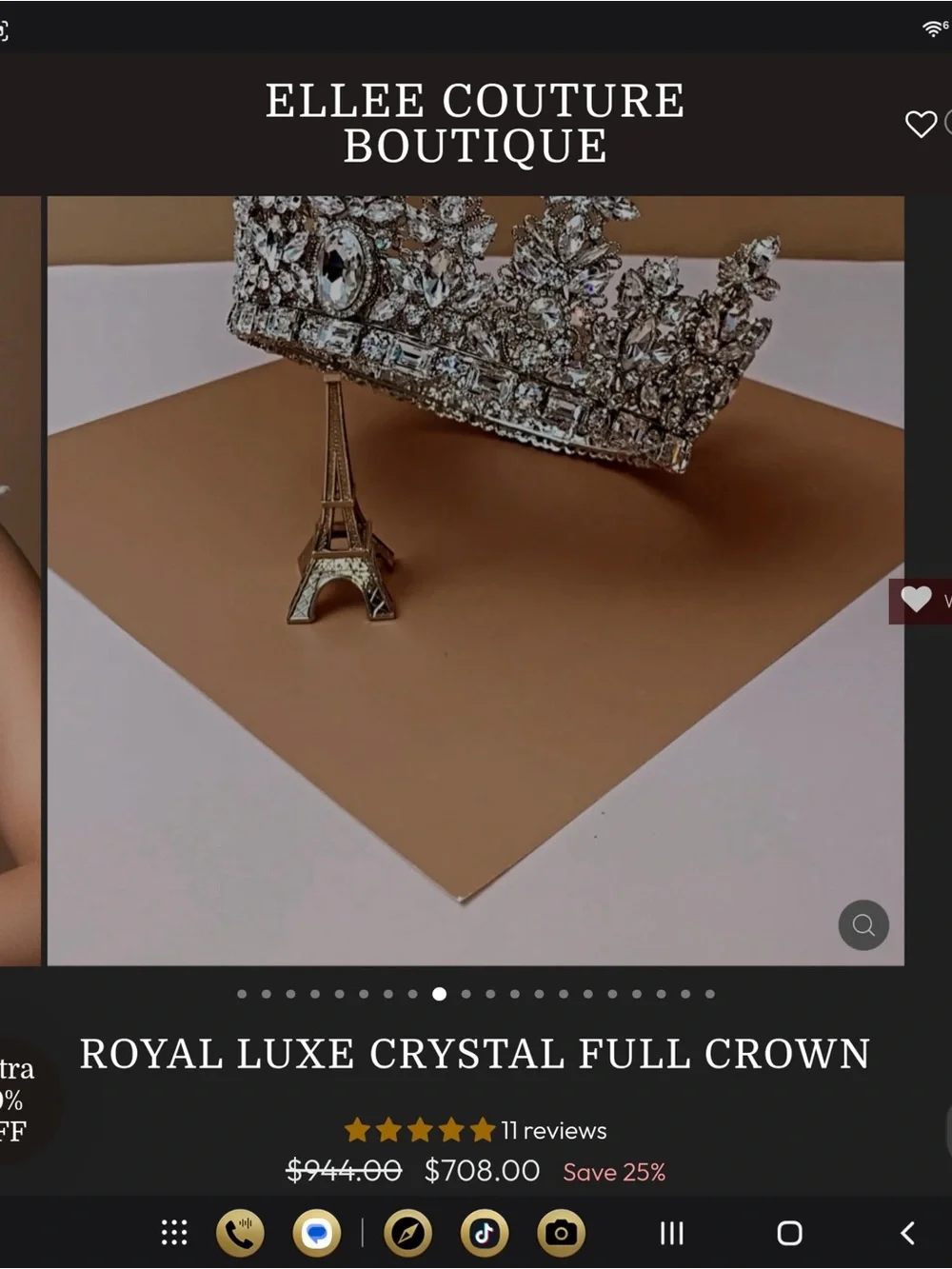 Silver Crystal Tiara Crown - Elegant Women's Accessory